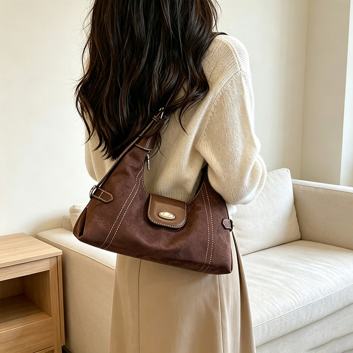Stylish Suede Shoulder Bag Kalsten
