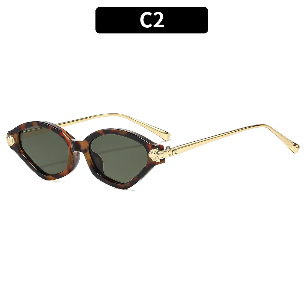 Chic Cat-Eye Sunglasses with Gold Accent Details