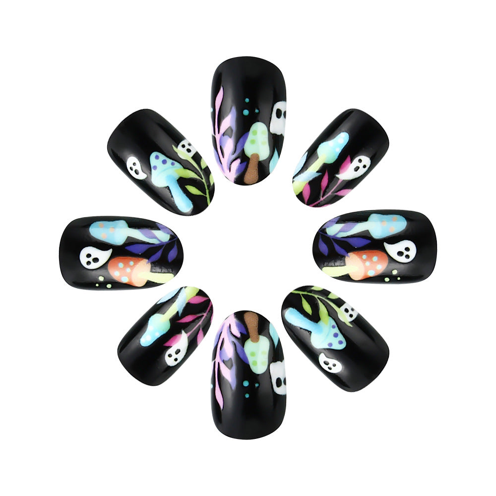 Whimsical Ghost-Themed Press-On Nail Art Kalsten