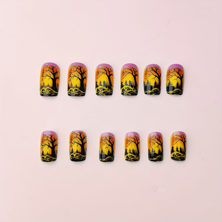 Artificial nails with winter dried flower design Kalsten