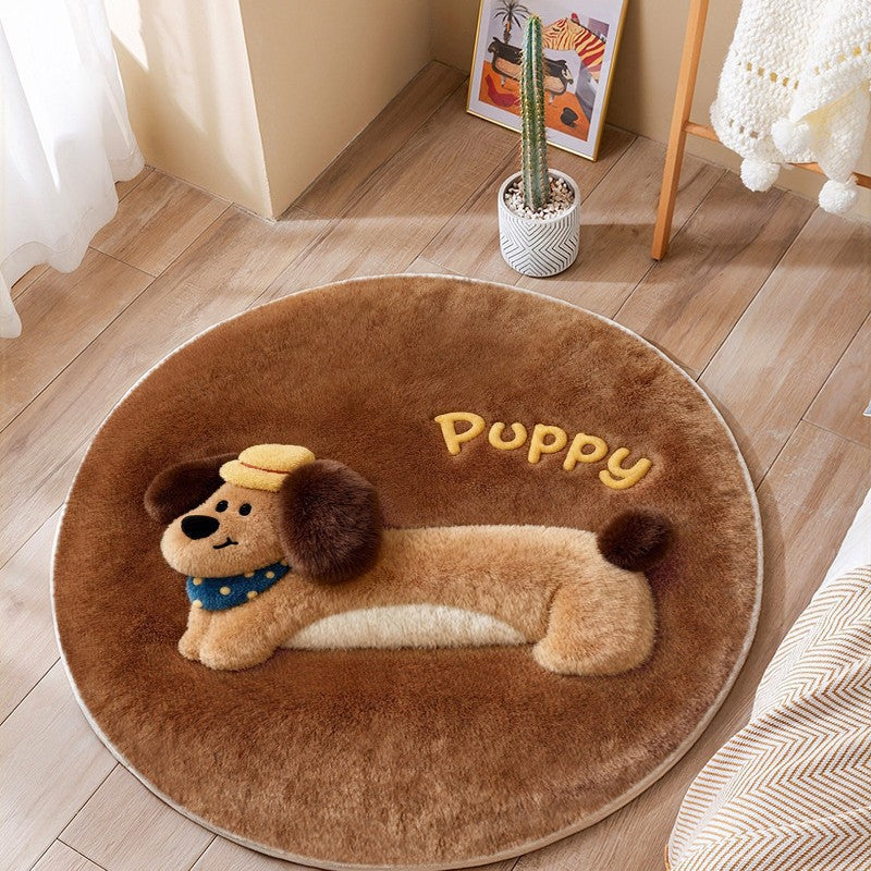 Cat-Themed Round Area Rug