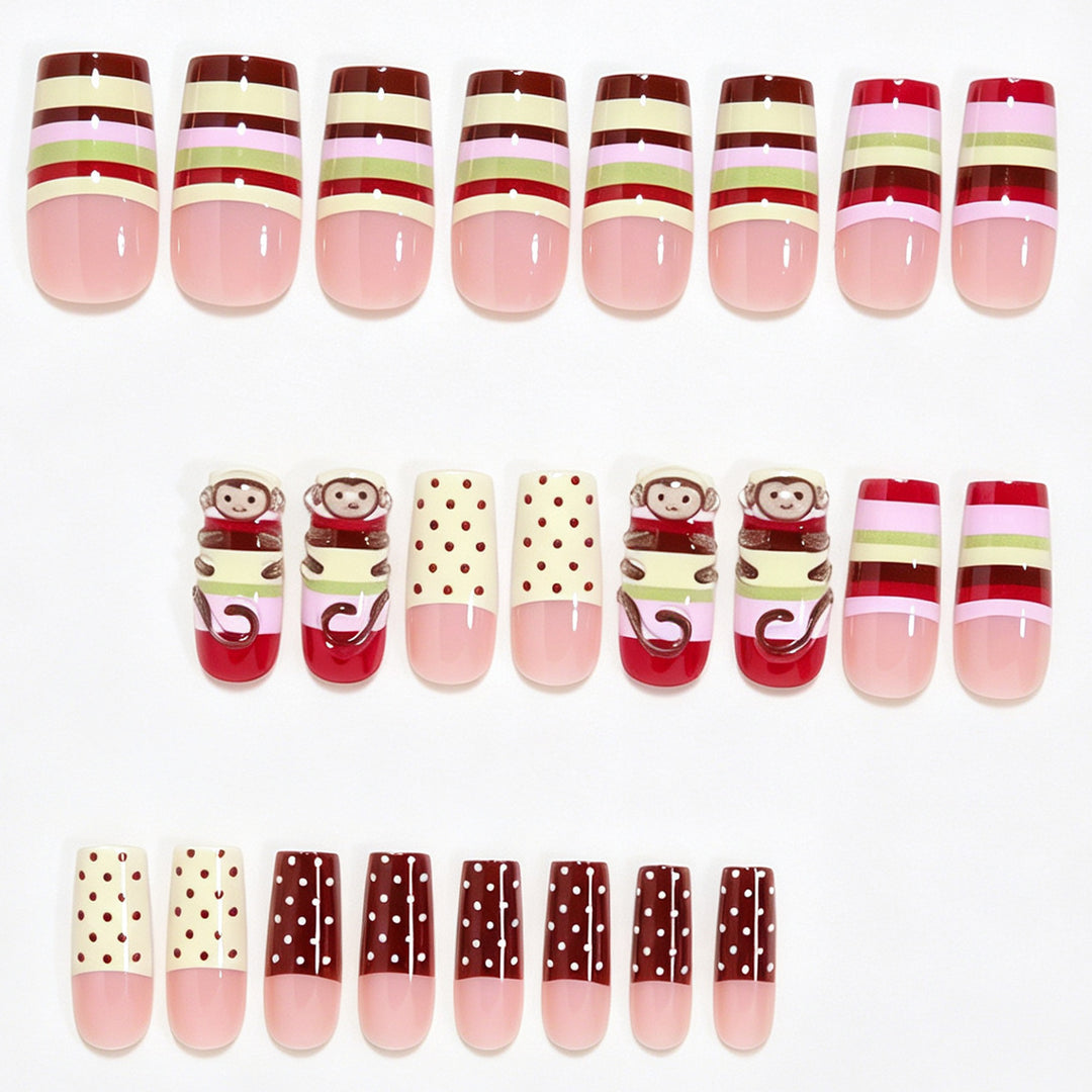 Whimsical Animal-Themed Long Press-On Nails Kalsten