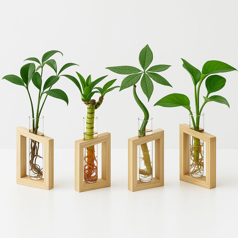 Elegant Glass Plant Holder Set for Home Decor