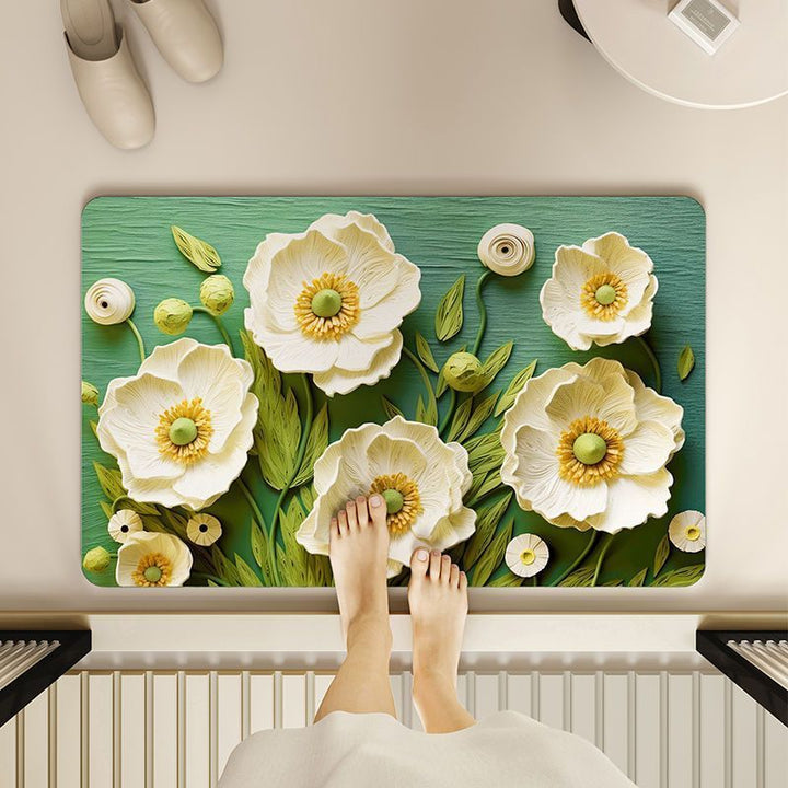 Floral Embossed Bath Mat Kalsten