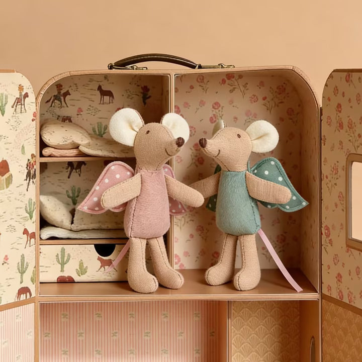 Miniature Linen Mouse Comforter Plush Keyring