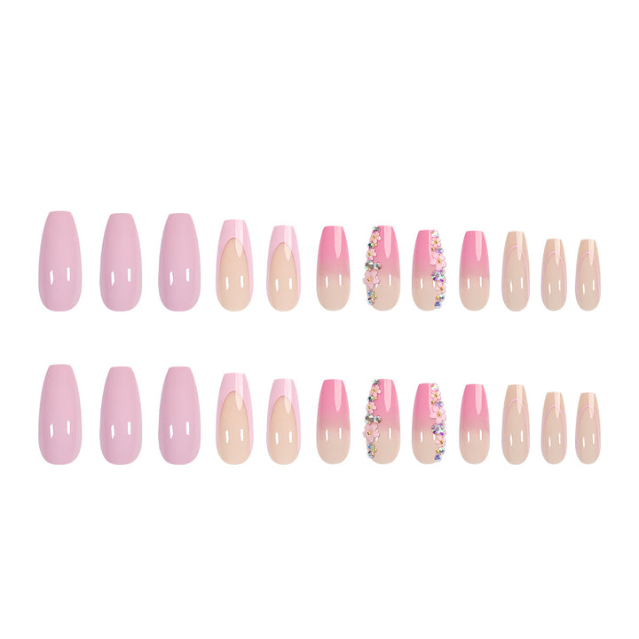 Artful acrylic nails with rhinestone details Kalsten