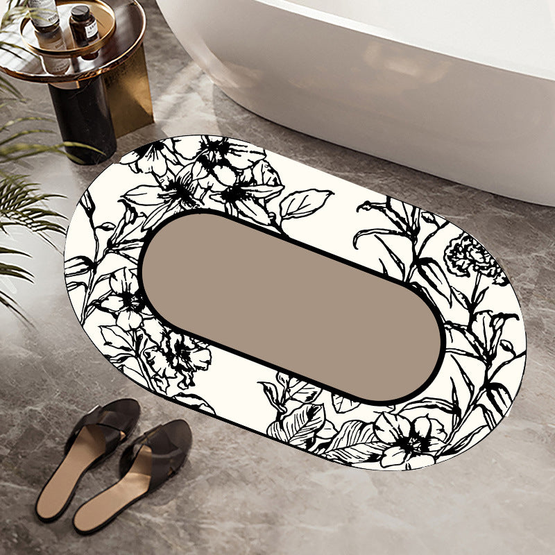 Floral Patterned Bath Mat