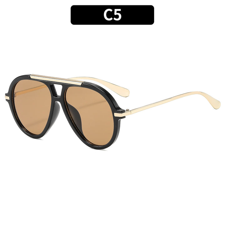 Aviator-Style Transparent Frame Sunglasses