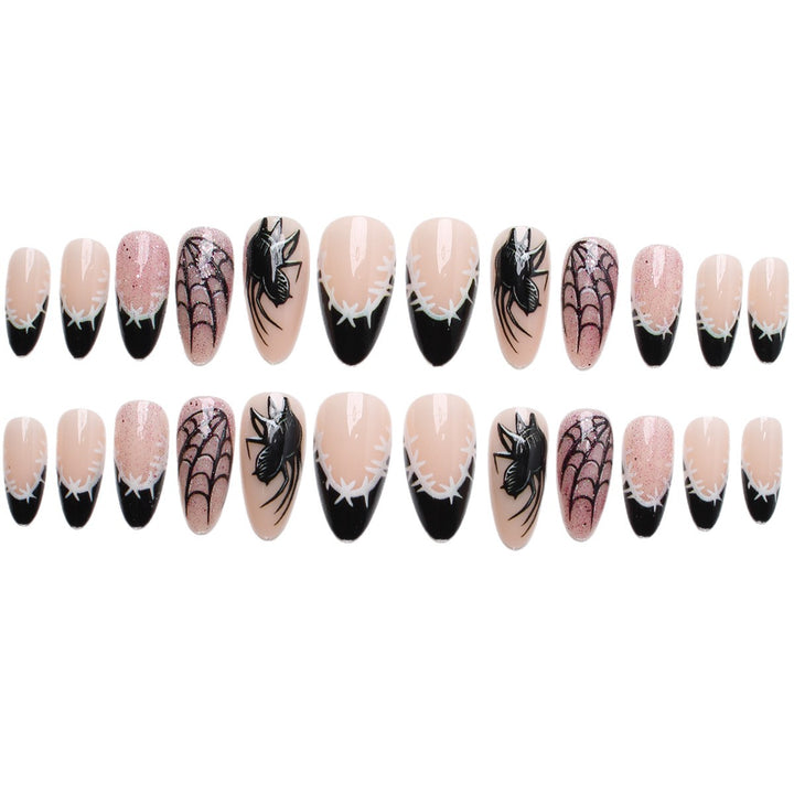 Creative nail art set with spider and web design Kalsten