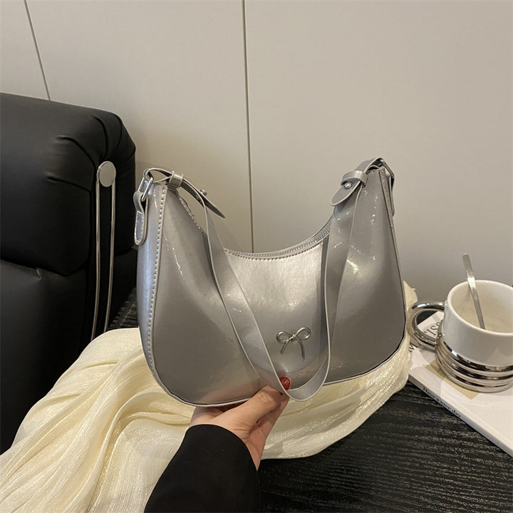 Premium Glossy Faux Leather Hobo Bag Kalsten