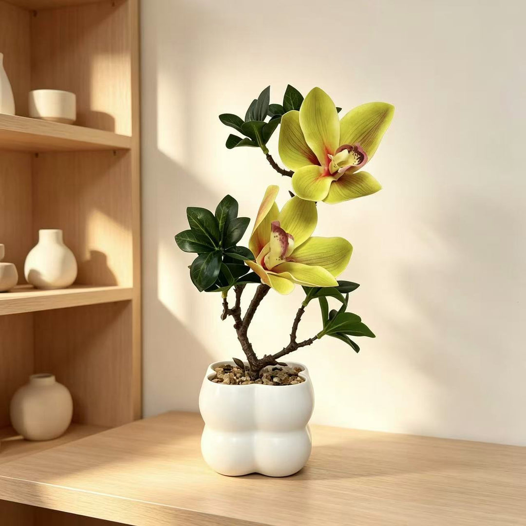 Lifelike Artificial Orchid Plant Decoration