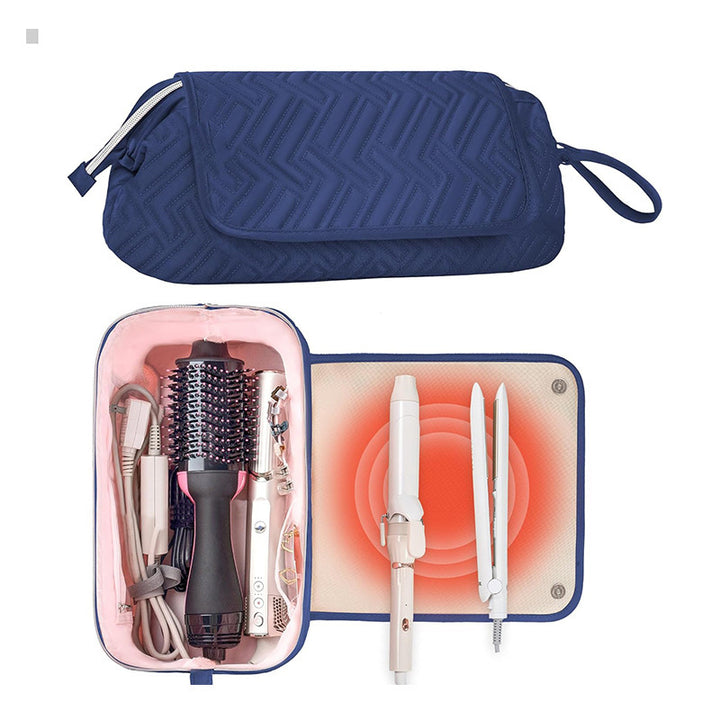 Cosmetic organizer bag with pre-made space for styling tools Kalsten