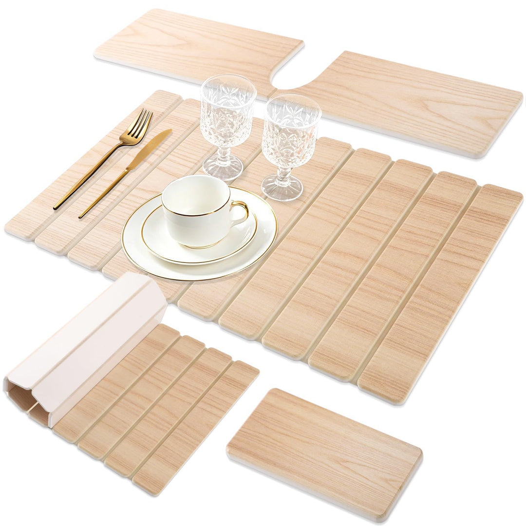 Elegant Wooden Slatted Bathroom Mat