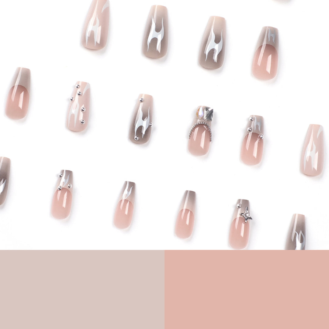 Artful nail extensions with trendy shine and design Kalsten