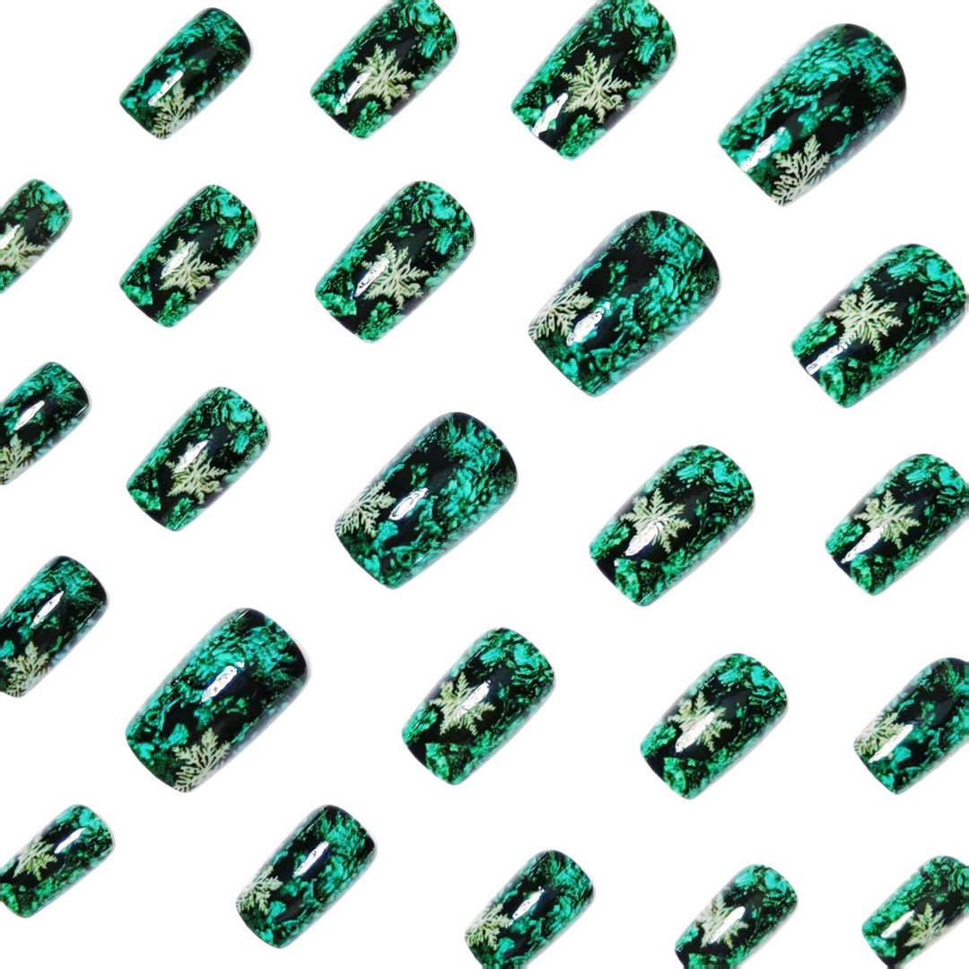 Creative artificial nails with a winter snowflake design Kalsten