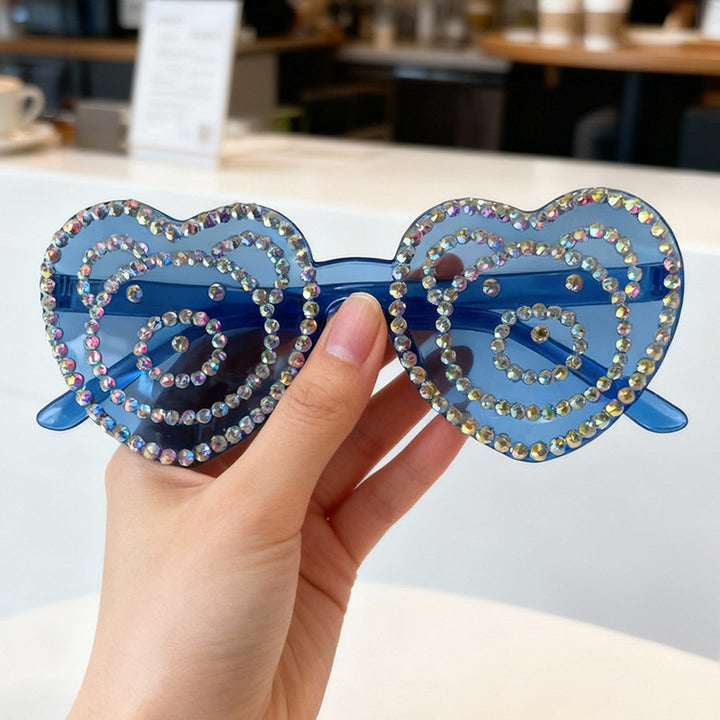 Heart-Shaped Rhinestone Sunglasses Kalsten