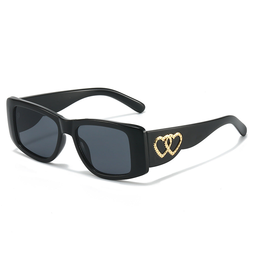 Heart-Embellished Square Frame Sunglasses Kalsten