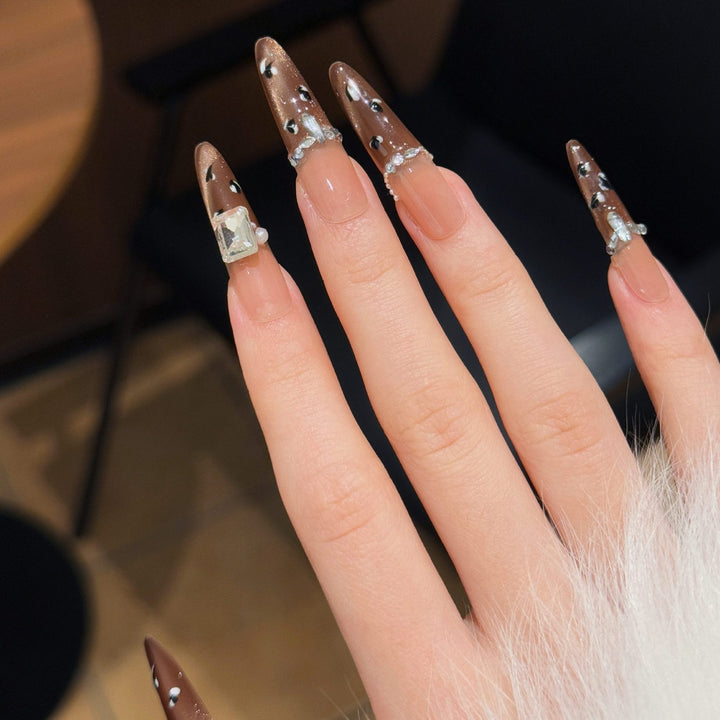 Decorative Stiletto Press-On Nail Extensions Kalsten