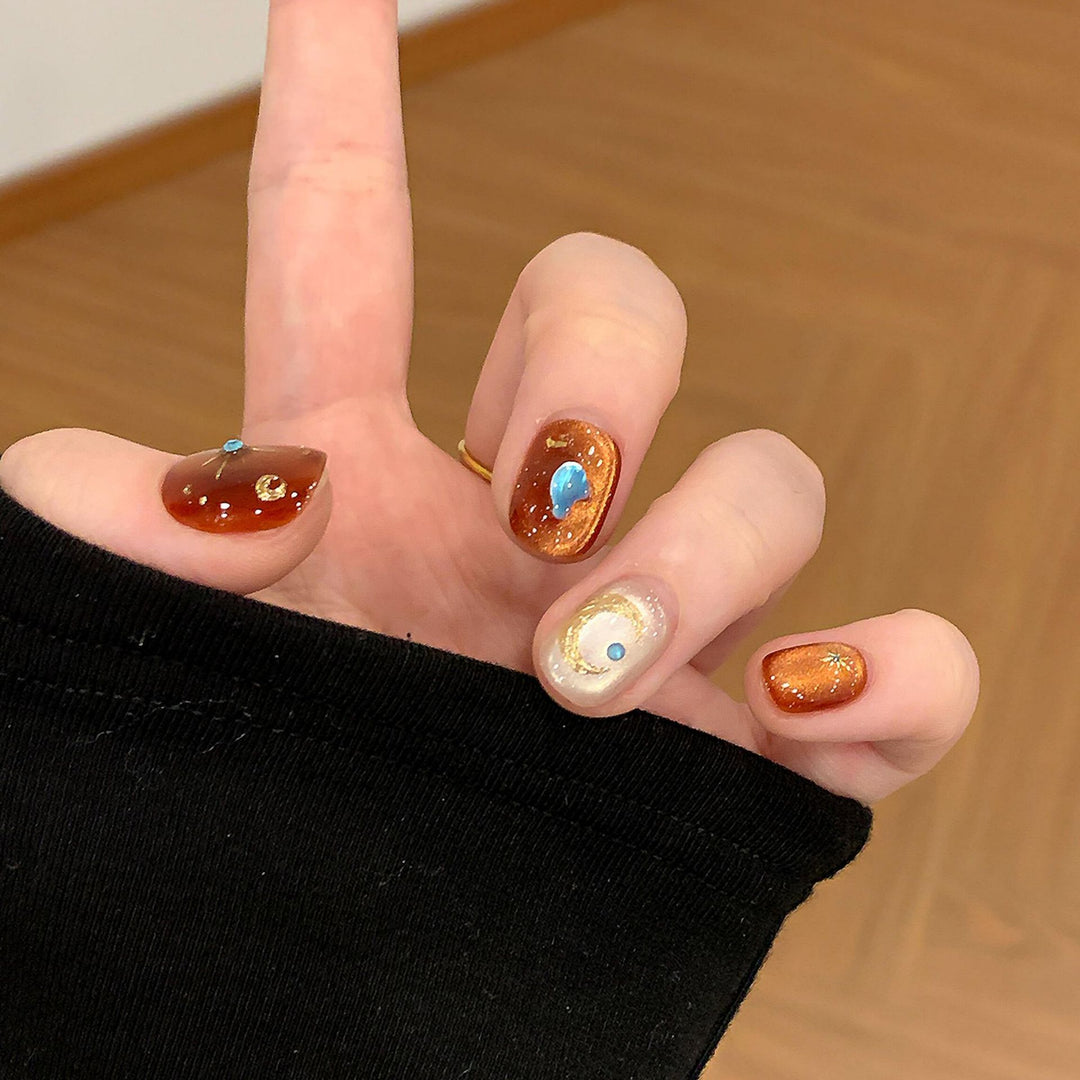 Artificial nails with glamorous metallic effect Kalsten
