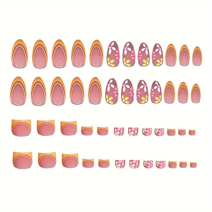 Floral-Themed Press-On Nail Art Kalsten