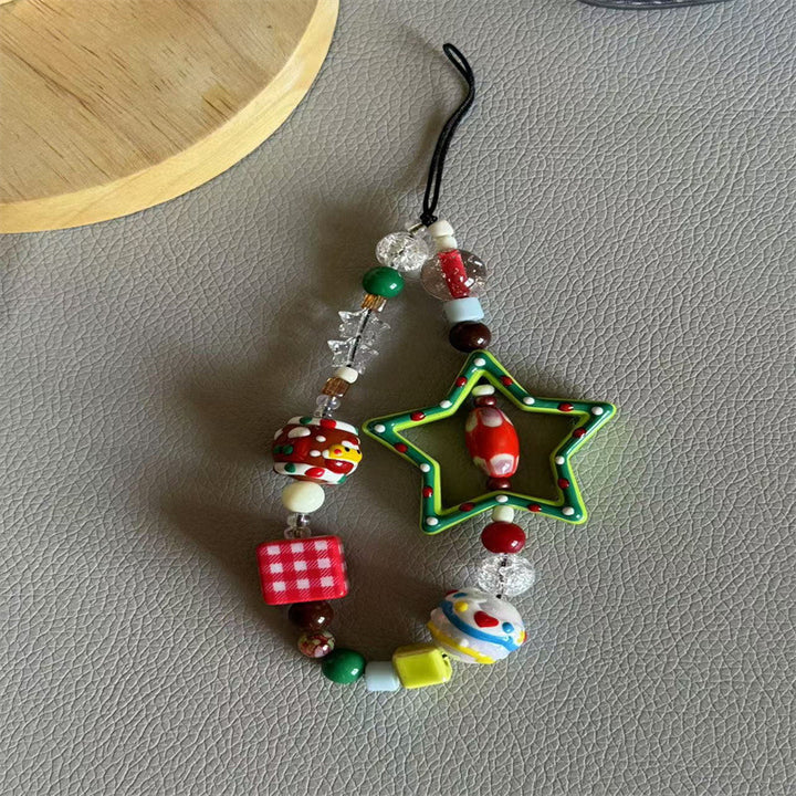 Festive Beaded Charm Phone Lanyard Kalsten