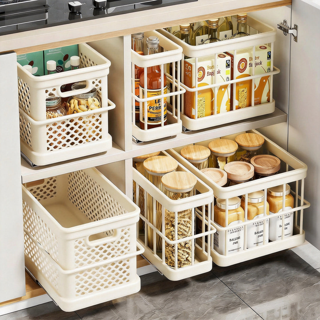 Under-Cabinet Mesh Rolling Storage Basket