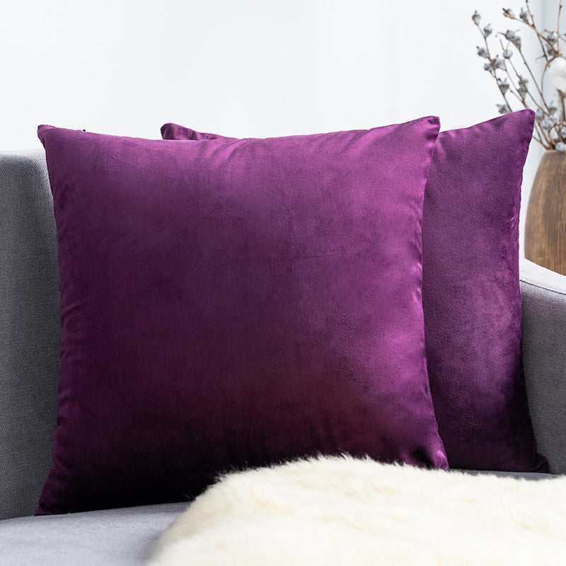 Ultra-Soft Velvet Square Decorative Pillow Cover with Minky Back and Invisible Zipper