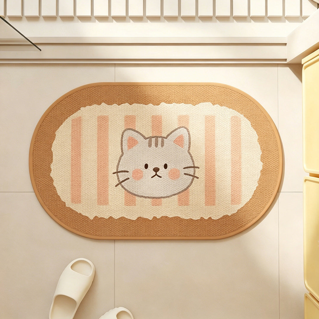 Cute Cat-Themed Bath Mat Kalsten