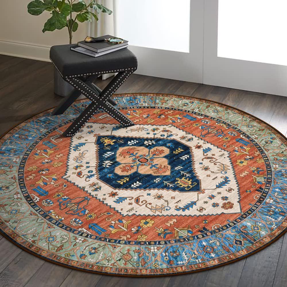 Vintage-Inspired Round Area Rug