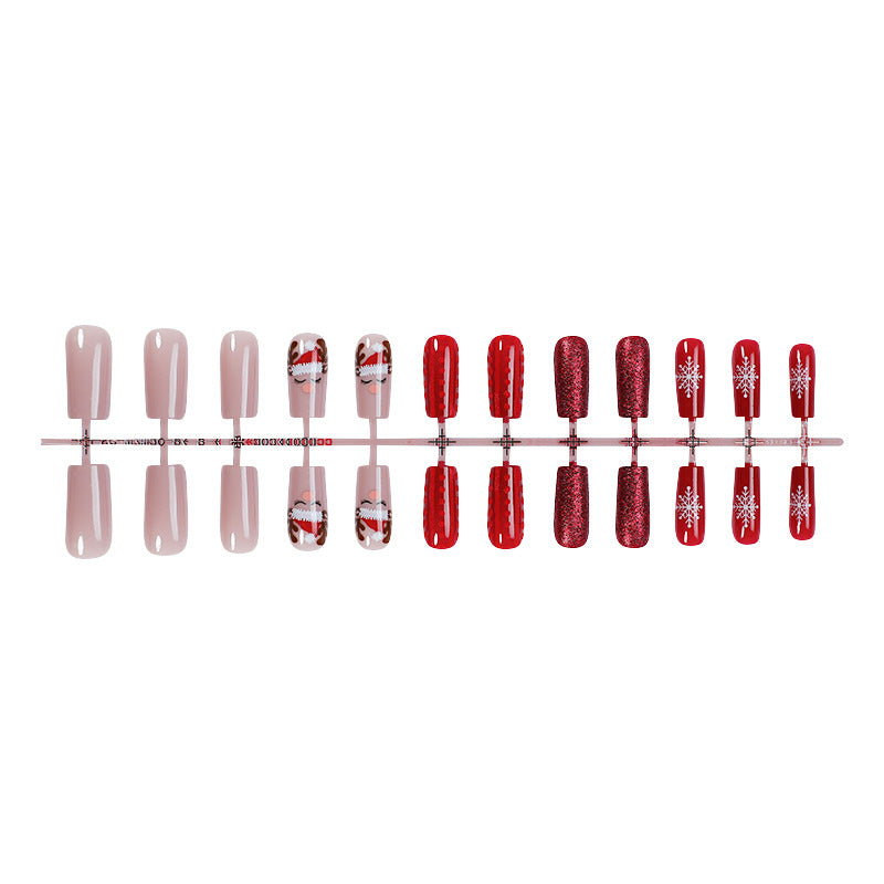 Festive Holiday-Themed Press-On Nail Art Set Kalsten