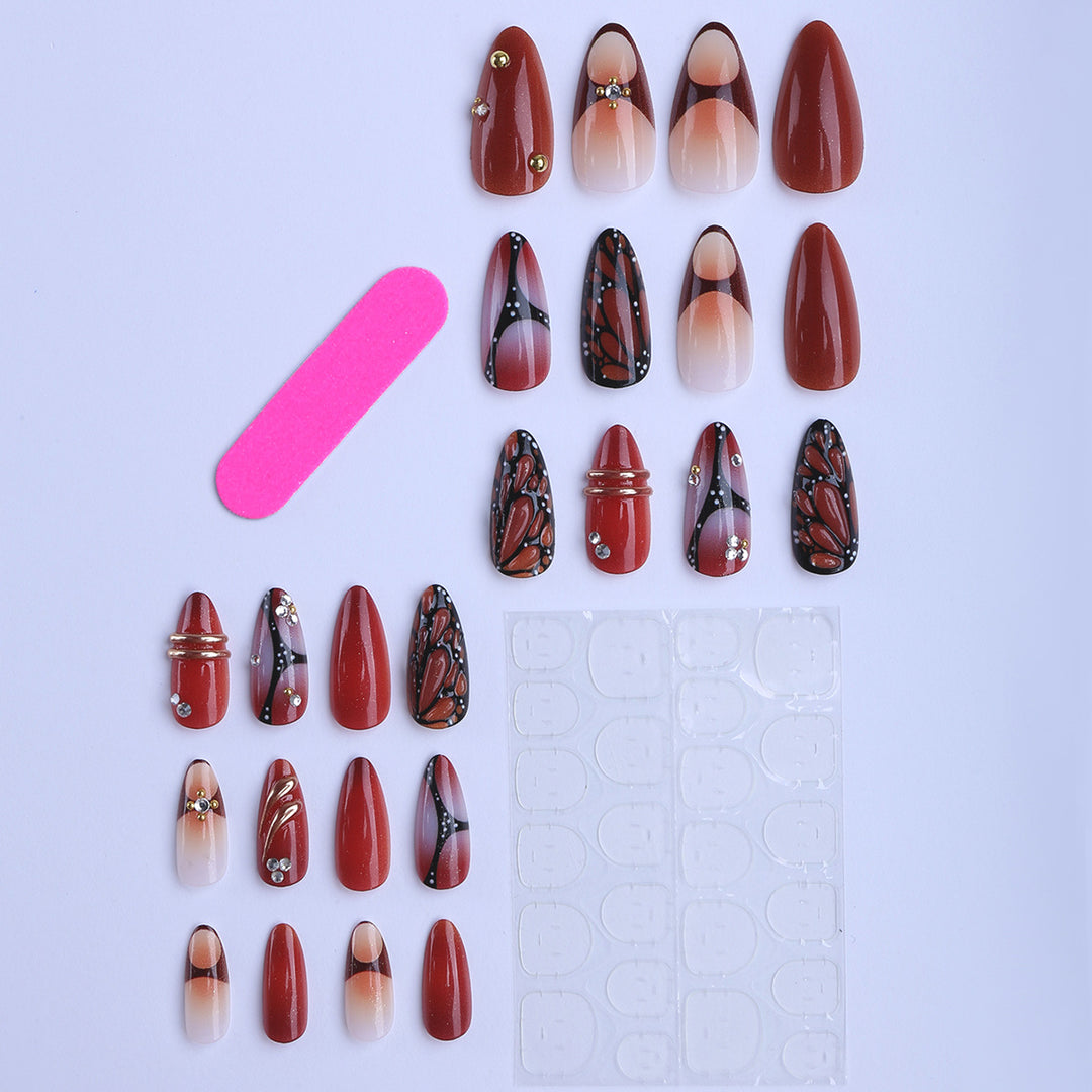 Artificial Nails with Luxurious Decorations Kalsten