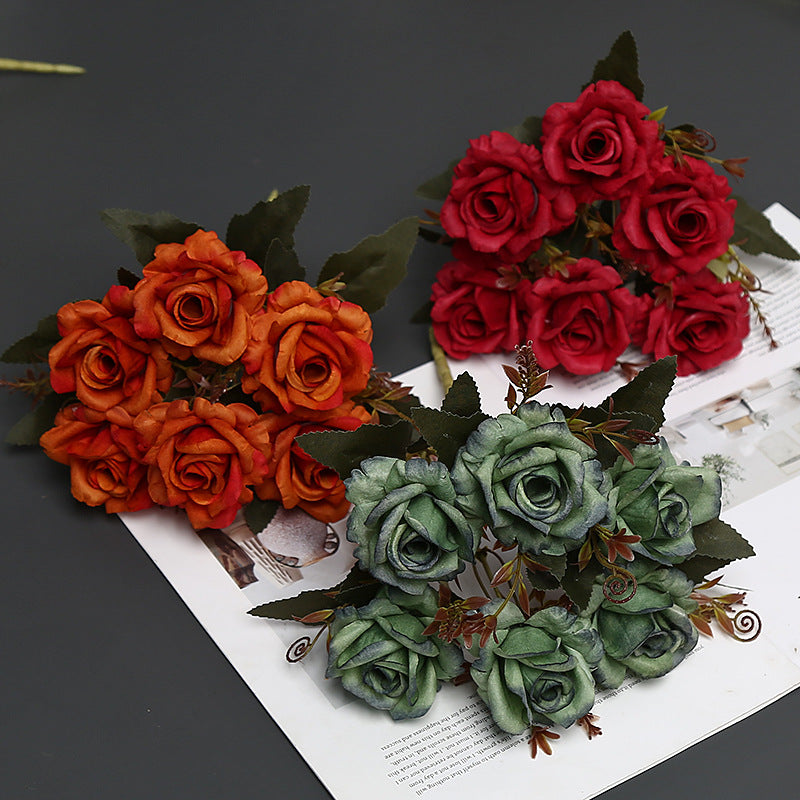Decorative Faux Rose Bouquet for Indoor Display