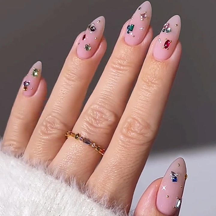 Decorative Gemstone Press-On Nail Art Set kalsten