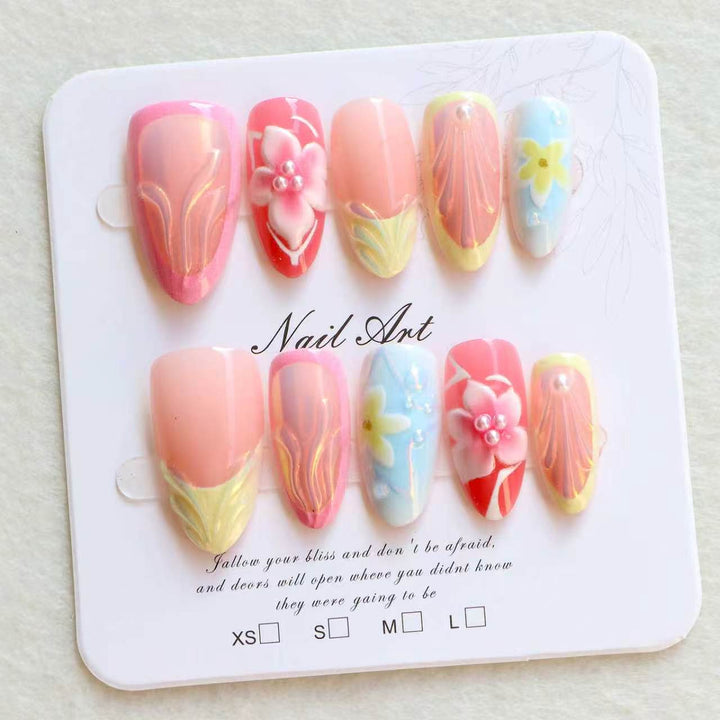 Artistic Floral Press-On Nail Set Kalsten 1788497796