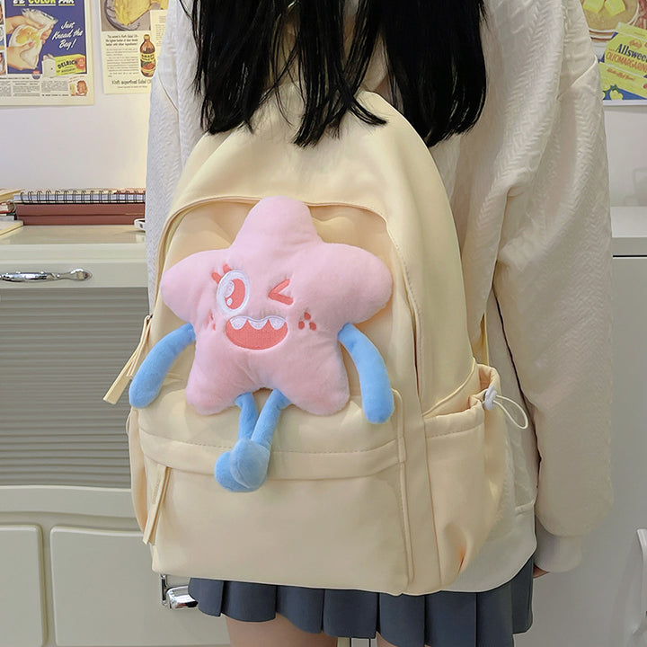 Plush backpack with playful star motif Kalsten