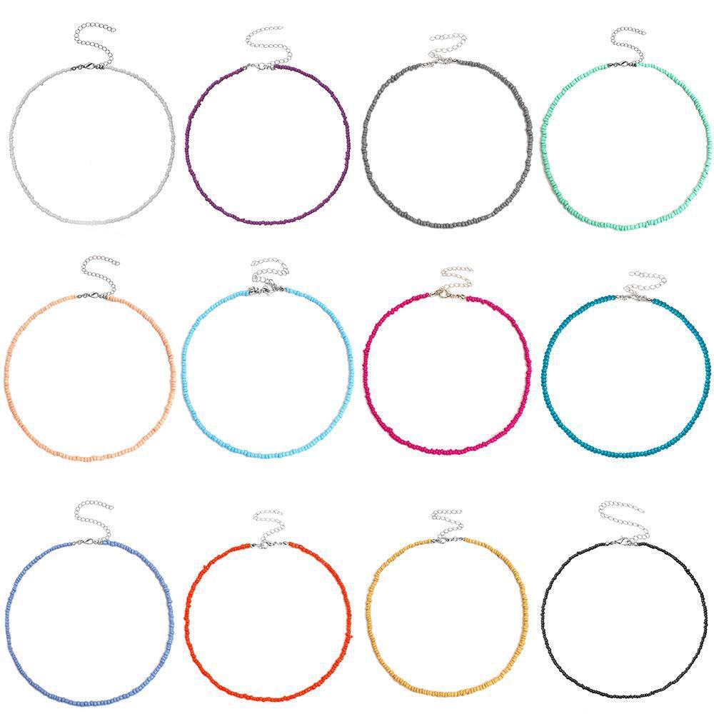 Colorful Beaded Choker Necklace Kalsten