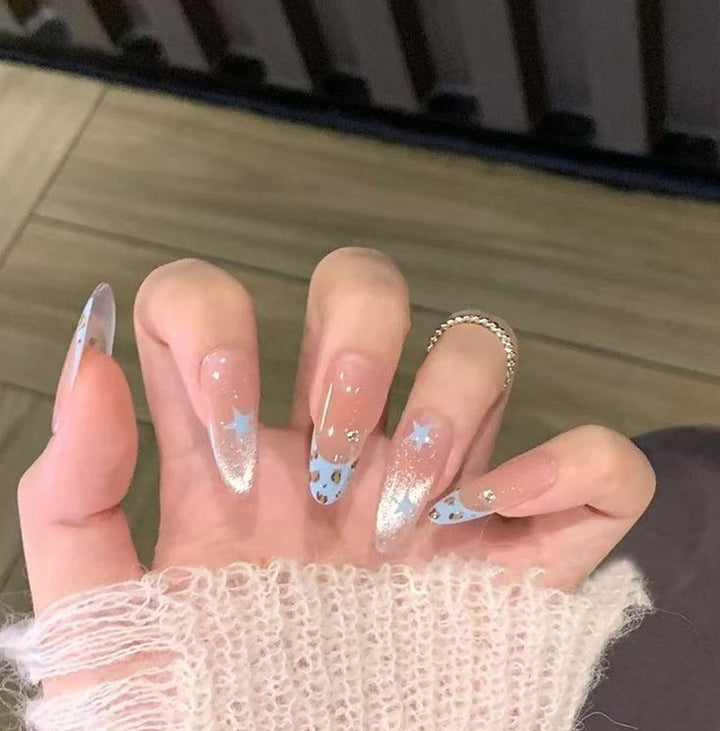 Decorative Glitter French Tip Nail Enhancements Kalsten