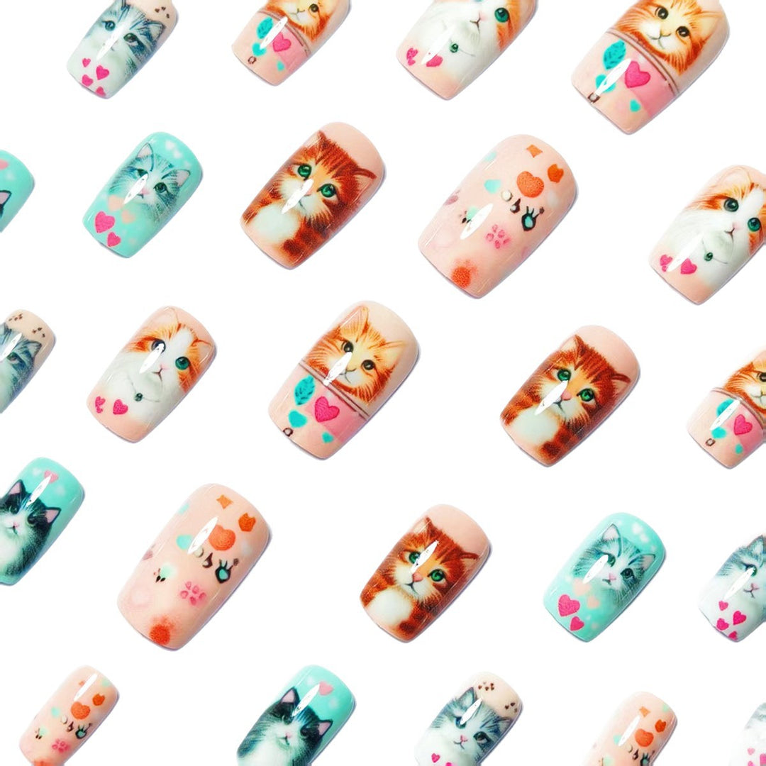 Stylish Cat Design Artificial Nails Kalsten