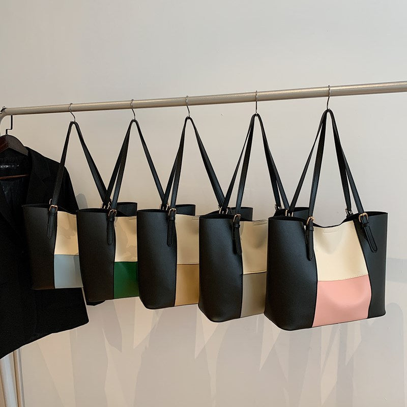 Versatile Color Block Tote Bag Kalsten