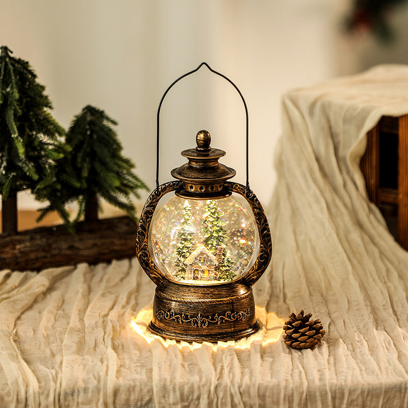 Nostalgic Christmas lantern with snow globe Kalsten