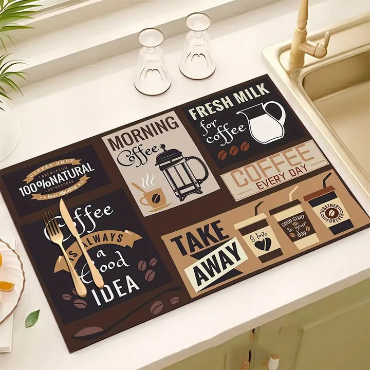 Coffee Theme Kitchen Mat
