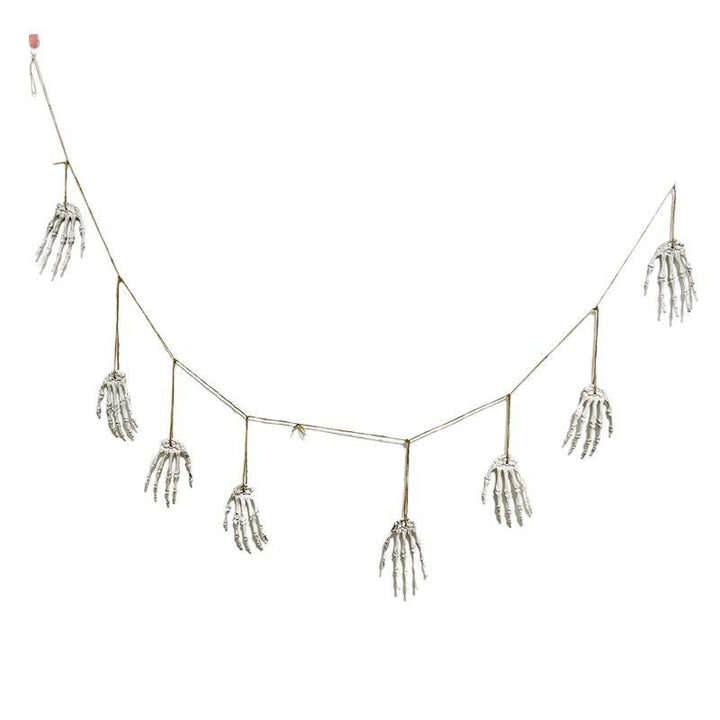Decorative garland with skeleton hands