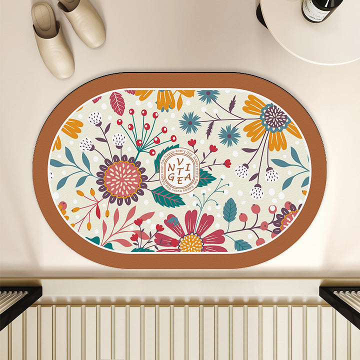 Floral-Themed Indoor Area Mat