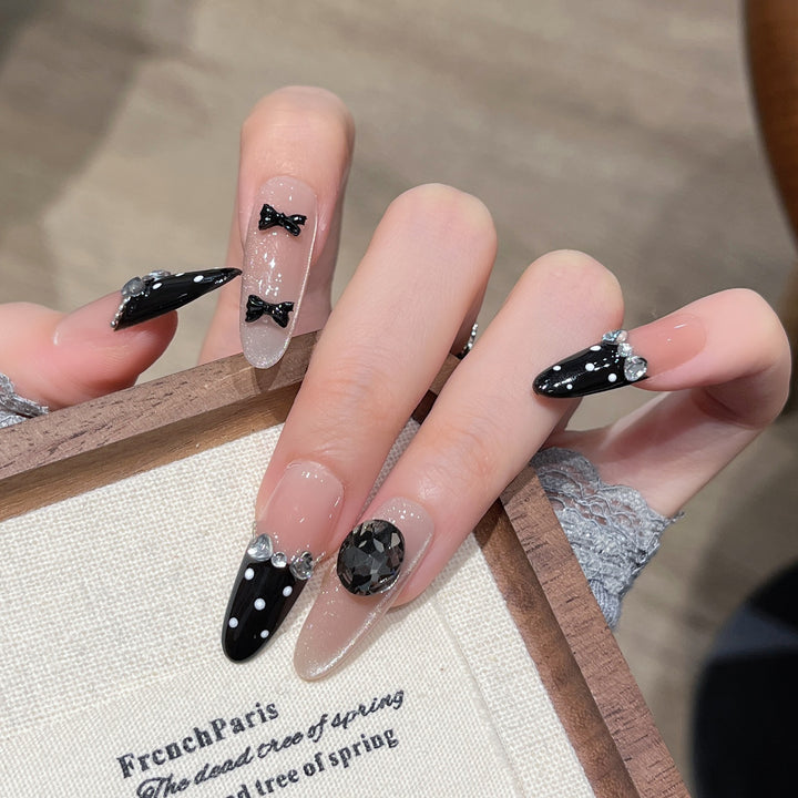 Decorative Rhinestone-Embellished Press-On Nail Extensions Kalsten
