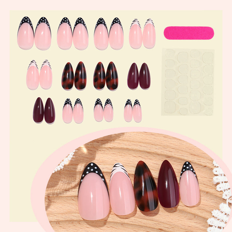 Premium Decorative Press-On Nail Set with Unique Geometric Patterns Kalsten