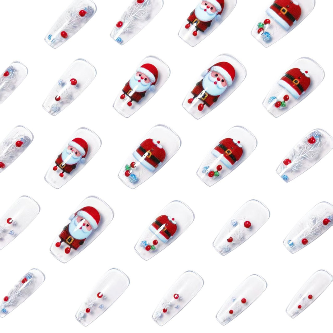 Artificial nails in festive Christmas design Kalsten