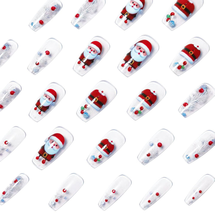 Artificial nails in festive Christmas design Kalsten