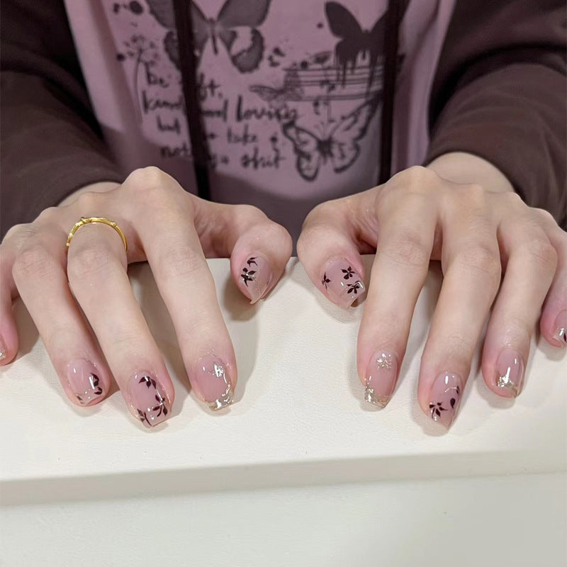 Elegant Glitter-Accent Press-On Nail Set