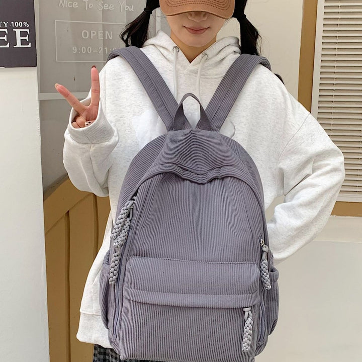 Backpack Made of Durable Ribbed Material Kalsten