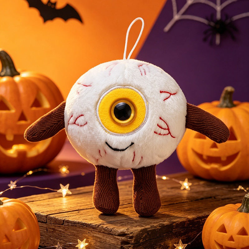 Plush Halloween pendant with large monocular and hanging loop